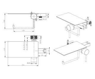 Гигиенический душ со смесителем Bronze de Luxe SCANDI 708B, черный